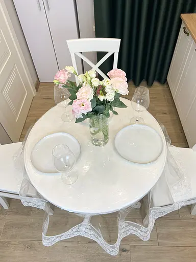 Силіконова скатертина з молочним мереживом Блюмарин 15 см 370х180 см - фото 9