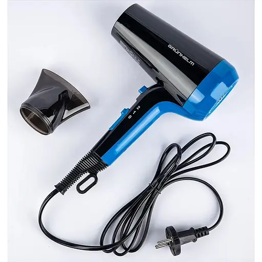 Фен для сушки волос Grunhelm GHD-580 мощный компактный 2 режима 2100 Вт черно-синий - фото 2