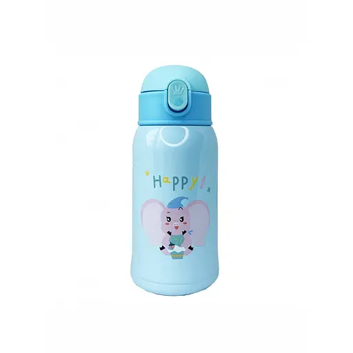 Термос-поїльник з силіконовою трубочкою MGZ-0318(Blue) чашкою, в чохлі з ремінцем, 550 мл - фото 2