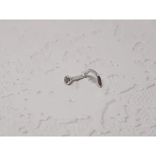 Срібна сережка-пірсинг в ніс Dear. 1024.7С Лаванда - фото 2