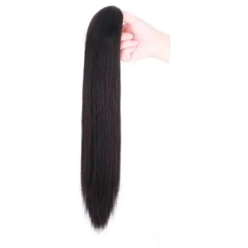 Шиньон накладной хвост на заколке Didaka прямые волосы 50 см "Брюнетка" K0973-1