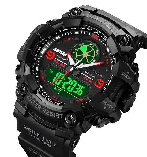 Чоловічий армійський наручний годинник Skmei 1818 Червоний - фото 2