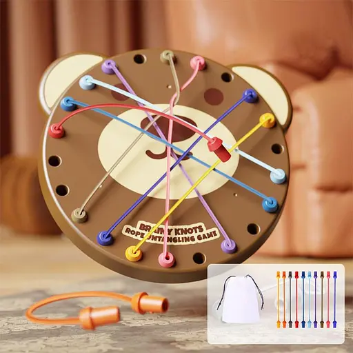 Настольная интерактивная игра Ummi ME-241 Cute Bear Rope Unravelling Game Brown - фото 2