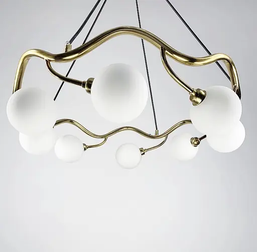 Люстра-кільце з мінімалістичними плафонами | Арт. K 07/8 AB | Line F - фото 2