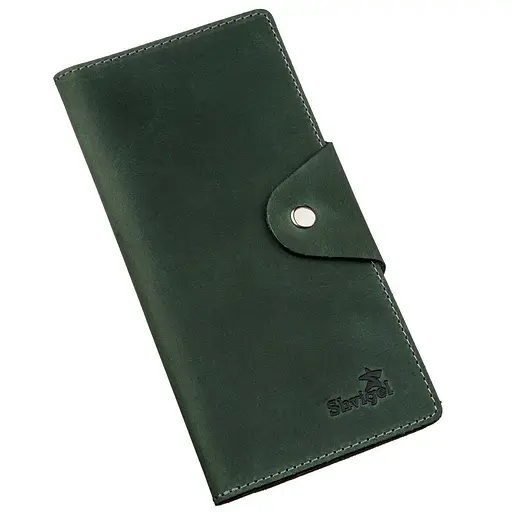 Кошелек унисекс вертикальный из винтажной кожи на кнопках Shvigel 18х8.5х1 см acs0029624 - фото 1