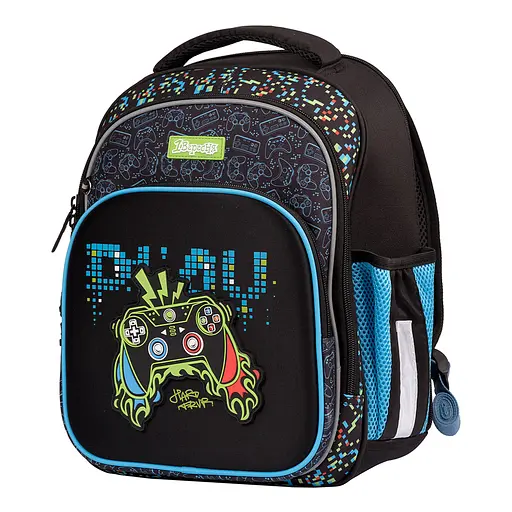 Школьный рюкзак 1Вересня каркасный  S-106 Play черный - фото 2