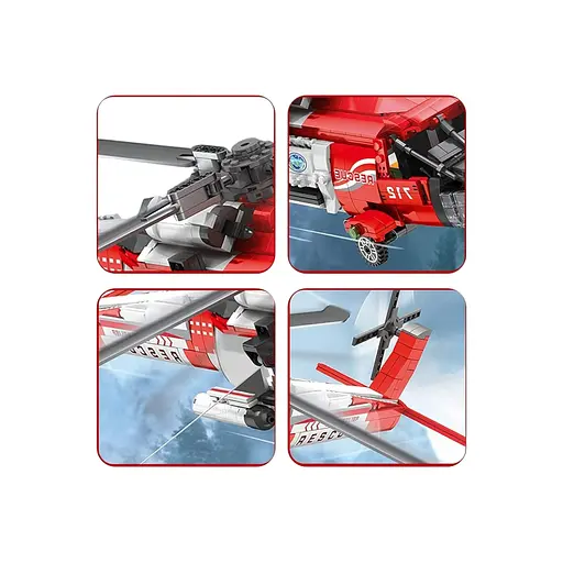 Конструктор дитячий гелікоптер Helicopter HH-60J 1137 шт. - фото 5