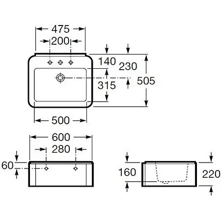 Умивальник Roca Element A327571000, Білий - фото 2
