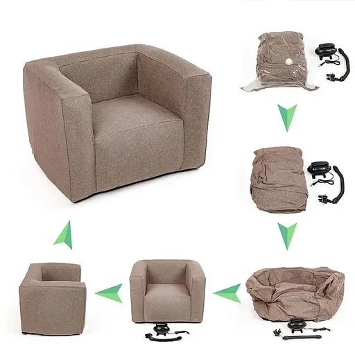 Надувное кресло Wall Sticker SW-00002291 коричневое - фото 3