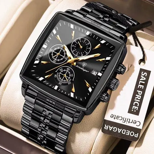 Чоловічий наручний годинник Poedagar Parus (Чорний) - фото 2