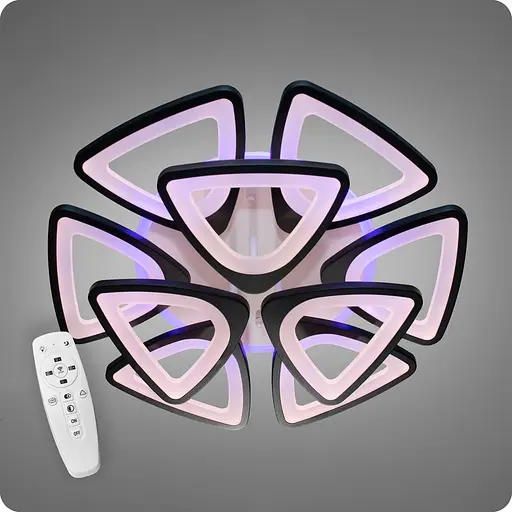 Люстра світлодіодна 517 Dlight 3color з пультом 140Вт Чорний (01957) - фото 1