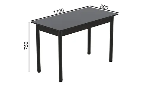 Стіл кухонний Ferrum-decor Беніта 75x120x80 Чорний ДСП Сосна Кембра 16мм (FRD-105704) - фото 4