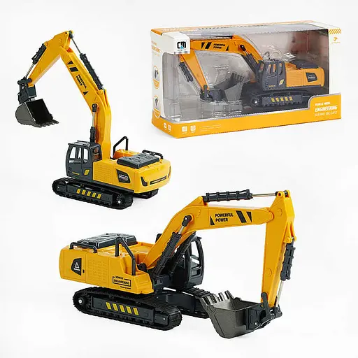 Екскаватор, металевий ківш, інерція, металопластик