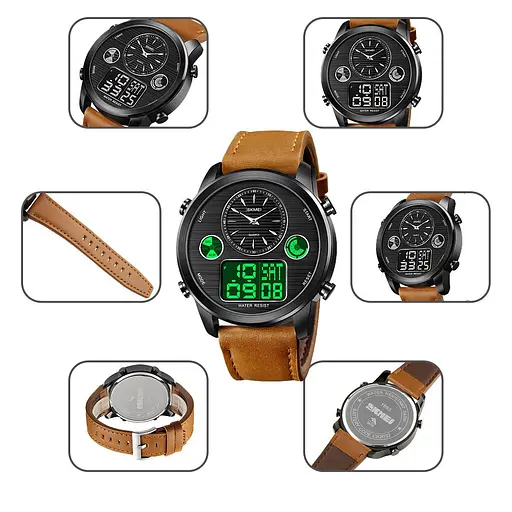 Мужские спортивные часы Skmei 1653 (Коричневые с черным) - фото 6