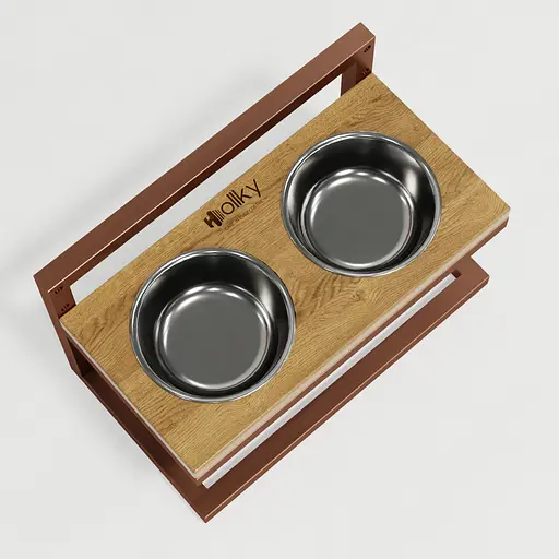 Hollky Flex S — миски на регульованій підставці для маленьких собак (2 × 0.450 л) - фото 6