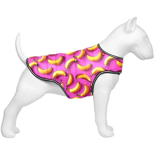 Курточка-накидка для собак Waudog Clothes, рисунок "Бананы на розовом", M, А 37 см, B 52-62 см, С 36-47 см