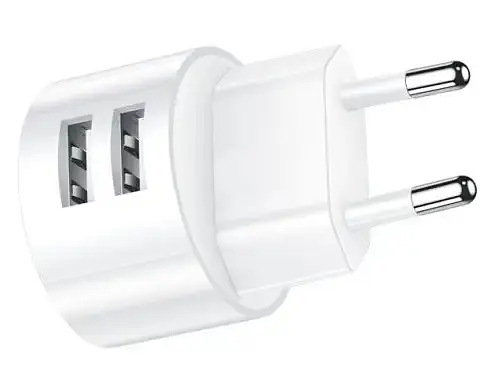 Зарядное устройство адаптер Usams US-CC080 T20 Dual USB Round Travel Charger - фото 1