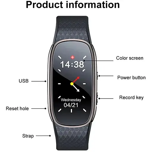 Годинник з диктофоном Nectronix R48 з активацією запису голосом 16 Гб пам'яті (Товар з уцінкою) - фото 5