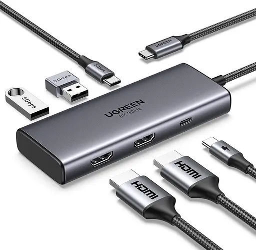 Мультипортовый адаптер док-станция Ugreen см498 Revodok 206 6-in-1 USB-C Hub (15852)