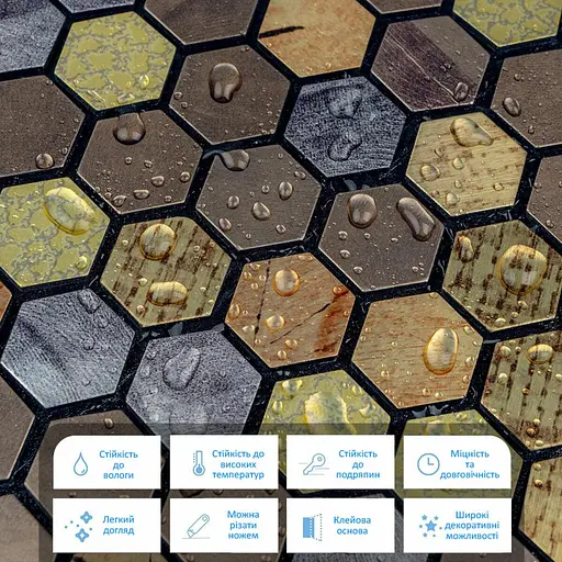 Самоклеюча алюмінієва плитка 300x300x3 мм Луска SW-00001931 - фото 4