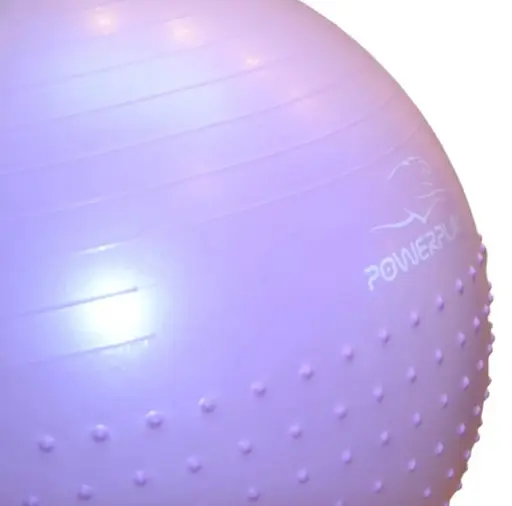 М'яч для фітнесу (фітбол) напівмасажний PowerPlay 4003 Ø75 cm Gymball Бузковий + помпа (PP_4003_75cm_Light-purple) - фото 6