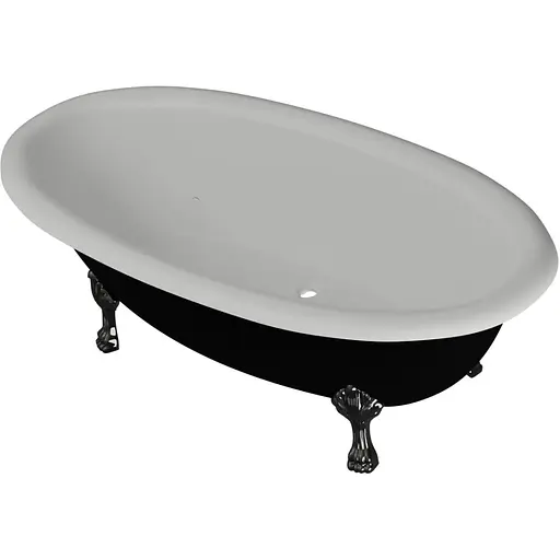 Ванна отдельностоящая глянцевая Amdcon Olmpa 180x90 черная из литого камня черные ножки OLMPA_180_nzhk-bl_BLACK_HL Черный - фото 1