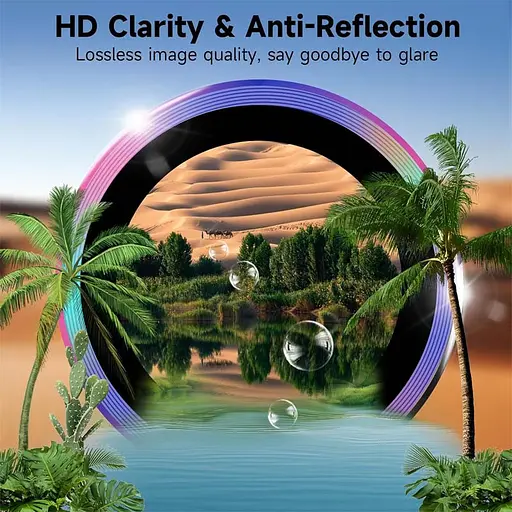 Захисне скло Epik Metal Classic на камеру у упак. для Apple iPhone 15, 6.1/15 Plus 6.7 Бузковий/Rainbow - фото 5