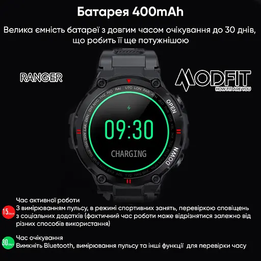 Наручний годинник чоловічий Ranger Grey 36 мм. Modfit acs0029723 - фото 5