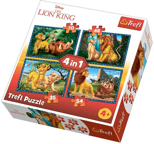 Набор Пазлы - (4в1) - "Король Лев и его друзья" / Дисней: Король Лев - фото 1