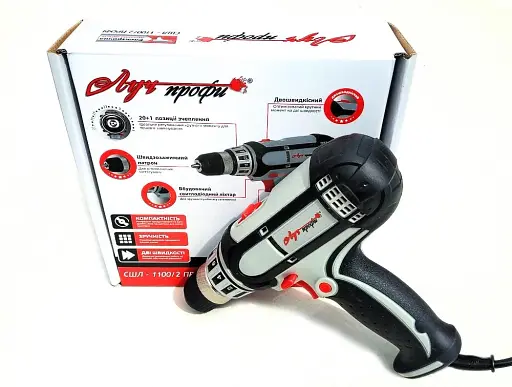 Шуруповерт сетевой Луч Профи СШЛ-1100/2 0-350/0-750 об/мин 1100 Вт 30412 - фото 2