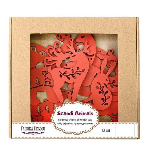 Набор елочных украшений "Сказочные зверушки этно" Fabrika Decoru FDZ-532-4, 10 шт - фото 1