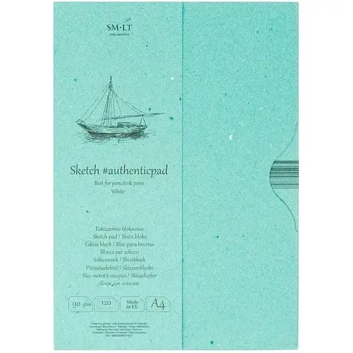 Склейка для ескізів у папці SM-LT Art Authentic А4 90г/м2 120л білий колір - фото 1