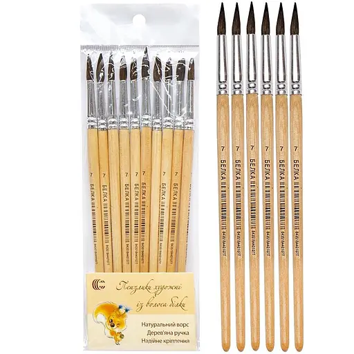 Кисточка художественная "Белка №7" COLOR-IT 89598, 1 Шт - фото 1