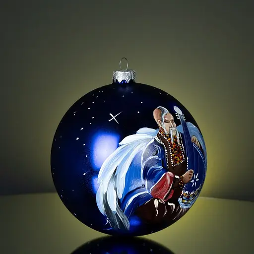 Ялинкова прикраса Різдвяні історії Кобзар-Хранитель куля скло (4820001154689) - фото 3