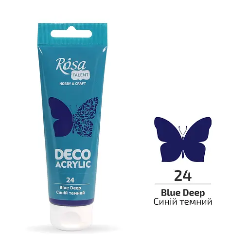 Акрил для декора Синий темный матовый (24) 75 мл Rosa Talent - фото 1