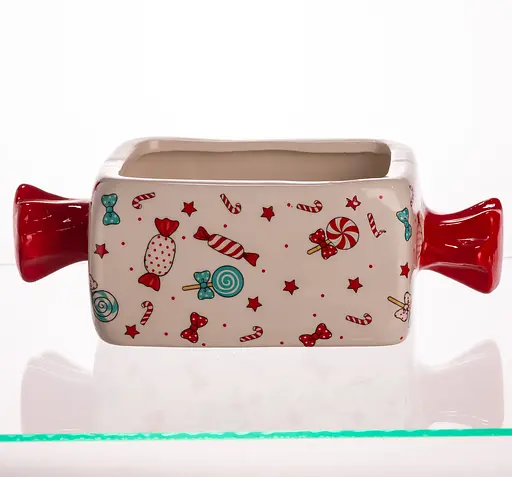 Конфетница новогодняя Yiwu фарфоровая 24×11.5×8 (см) ваза конфетница прямоугольная CR-1-22 - фото 2