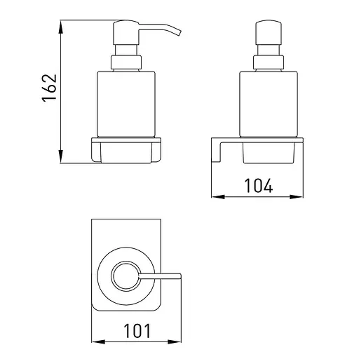 Дозатор рідкого мила Volle De La Noche 10-40-0030-black, Чорний матовий - фото 2