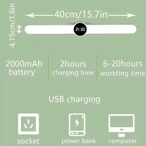 Портативна лампа B20 with clock 1800mAh White - фото 5