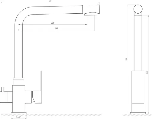 Змішувач для кухні під осмос MixMira MS-0110-BB Чорний - фото 3