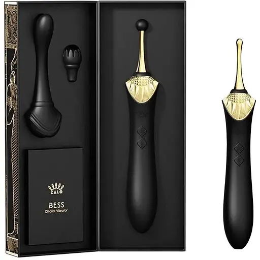 Вагинально-клиторальный вибратор Zalo Bess Obsidian Black мультифункциональный с насадками - фото 9