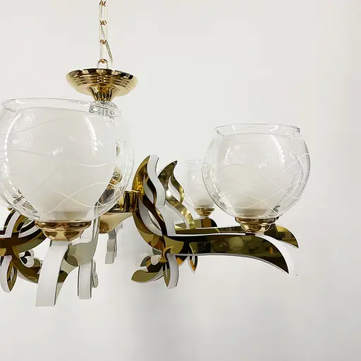 Люстра со светодиодным золотым корпусом и 5 двойных плафонов Line.F 81181/5 GD - фото 4