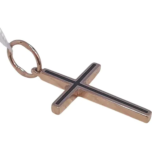 Золотий хрестик Харківська ювелірна фабрика з емаллю. 11589-СЕЧЕР