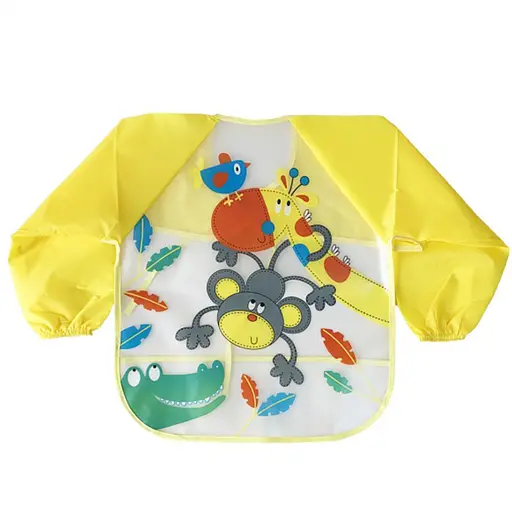 Слинявчик із рукавами "Мавпа" Mega Zayka MGZ-0610-5 клейончастий, на зав'язках - фото 1