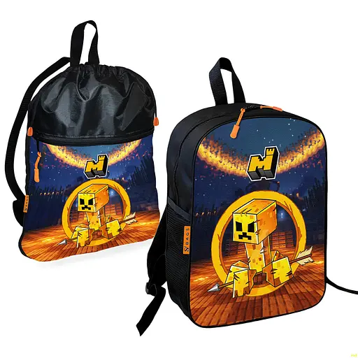 Школьный рюкзак детский Minecraft + Сумка для обуви спортивной формы рюкзак-мешок для мальчика (01729)