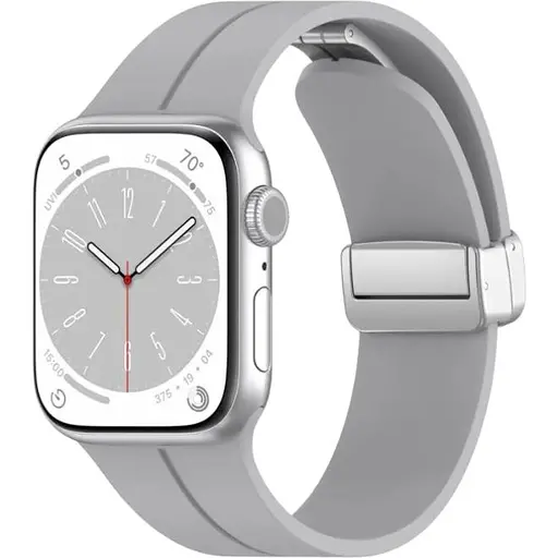 Ремешок DK для Apple Watch 38mm (Series 1 / 2 / 3) Silicone Sport Magnetic (017247) (grey / silver)