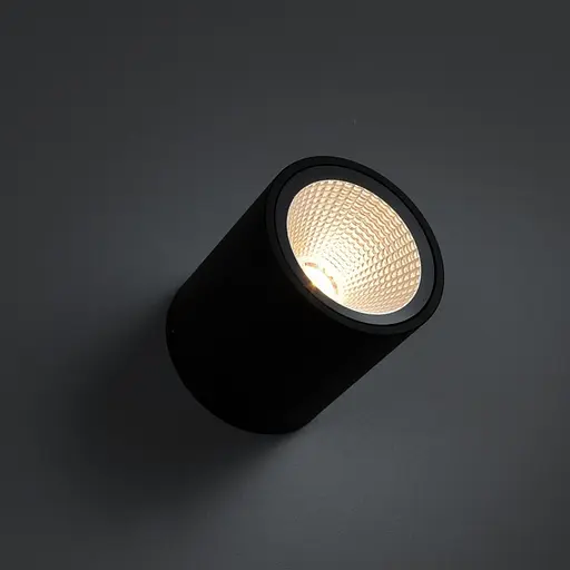 Вуличний стельовий чорний світильник циліндричної форми 9х10 см | Line F | Арт. 8522 7W 3000K IP54 BK - фото 4