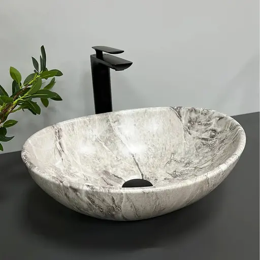 Умивальник VBI Parma stone накладний VBI-011005, Сірий - фото 1