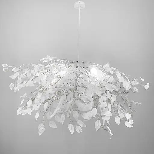 Підвісний білий світильник TRIO у флористичних мотивах d120 см Line.F MJ 185-120 - фото 3