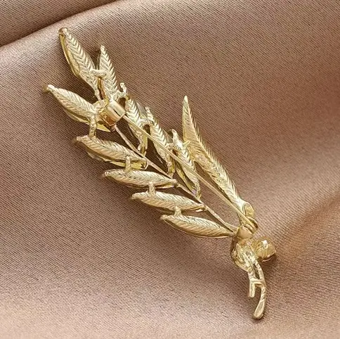 Брошка Колосок пшениці з камінням для особливого образу декоративна жіноча прикраса на одяг Золотистий - фото 3