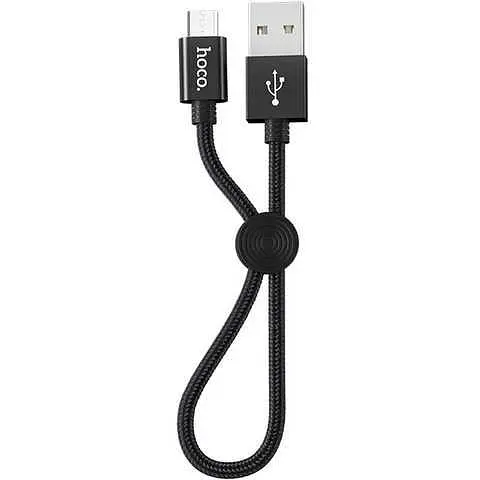 Кабель Hoco X35 cool 25 см USB to micro-USB - короткий чорний